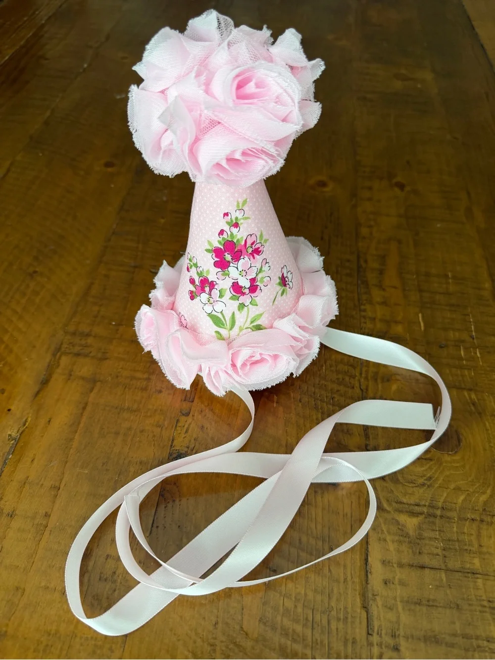 Floral/butterfly girls birthday dress and hat